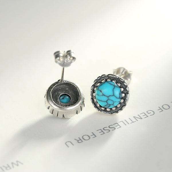 Sterling Silver Turquoise Studs - Enumu