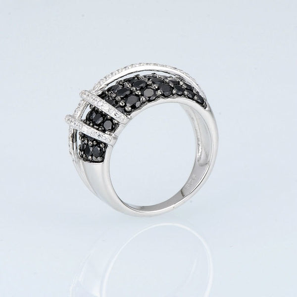 Sterling Silver Black Sapphire & CZ set - Enumu