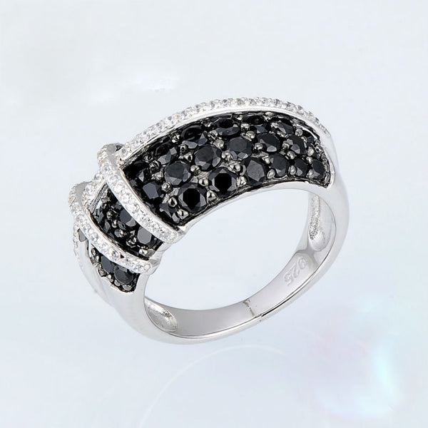 Sterling Silver Black Sapphire & CZ set - Enumu