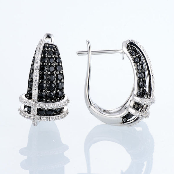 Sterling Silver Black Sapphire & CZ set - Enumu
