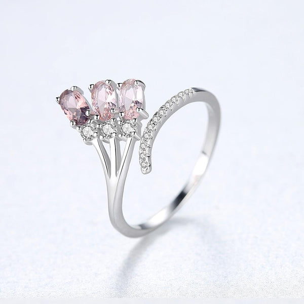 Sterling Silver Adjustable Gold plated Smoky Quartz Ring - Enumu