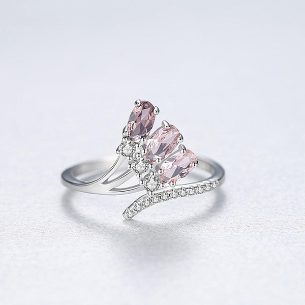 Sterling Silver Adjustable Gold plated Smoky Quartz Ring - Enumu