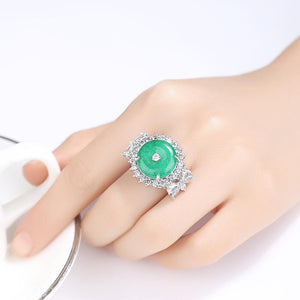 Jade Zircon Finger Adjustable/ Resizable Ring - Enumu