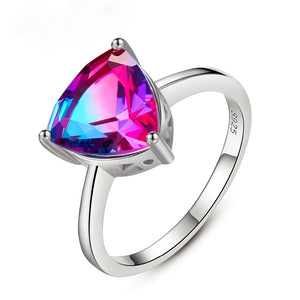 Sterling Silver Rainbow Fire Mystic Topaz Ring - Enumu