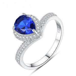 Sterling Silver Blue Sapphire Ring - Enumu