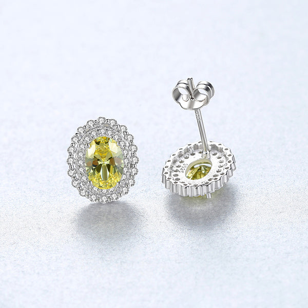 92.5 Sterling Silver Citrine Studs - Enumu