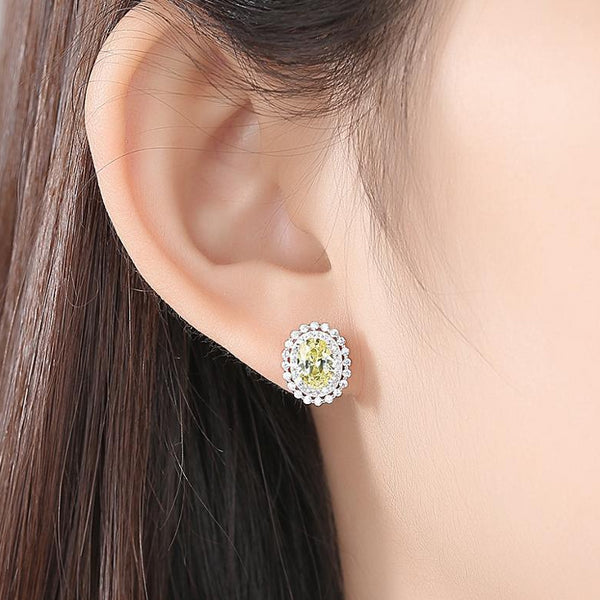 92.5 Sterling Silver Citrine Studs - Enumu