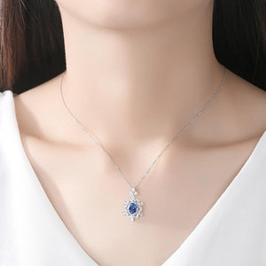 Pure 92.5 Sterling Silver Emerald & CZ Pendant with Chain - Enumu
