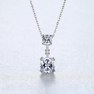 Pure 92.5 Sterling Silver Zircon Pendant with Chain - Enumu