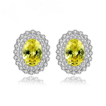 92.5 Sterling Silver Citrine Studs - Enumu