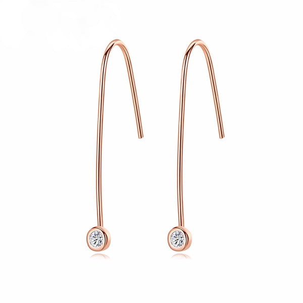 Pure 92.5 Sterling Silver Gold plated CZ Earrings - Enumu