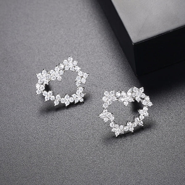 Heart Flower Studs - Enumu