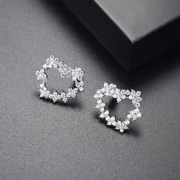 Heart Flower Studs - Enumu