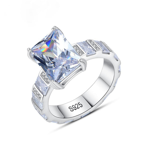 Big Pure 92.5 Sterling Silver Solitaire Ring - Enumu