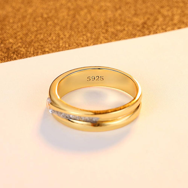 Pure 92.5 Sterling Silver Solitaire Wedding Band / Ring - Enumu