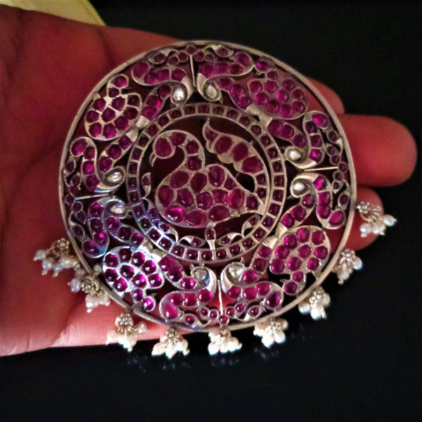 Huge Pure Silver Oxidized Red Rakodi Pendant - Enumu