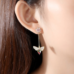Multi Shade Blue Dangle Earrings - Enumu