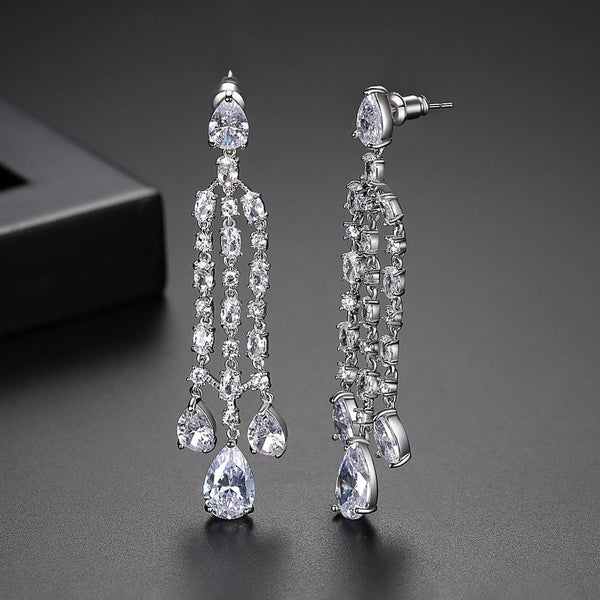 Swiss Zircon Dangle Earrings - Enumu