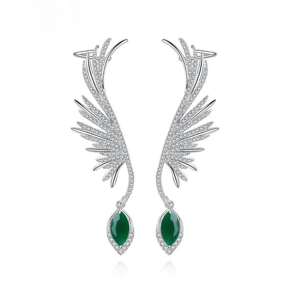 Emerald Cuff Drop Earrings - Enumu
