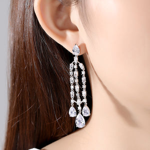 Swiss Zircon Dangle Earrings - Enumu