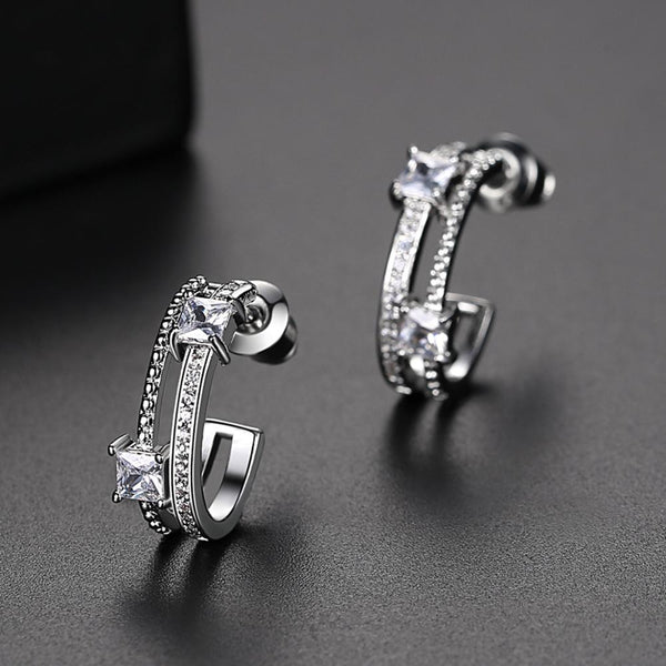 Small Solitaire Hoops - Enumu