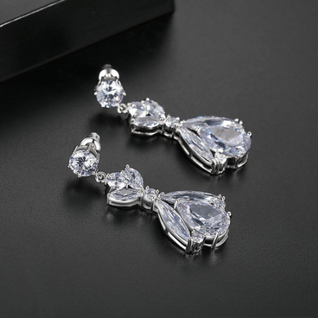 Swiss Zircon Dangle Earrings - Enumu