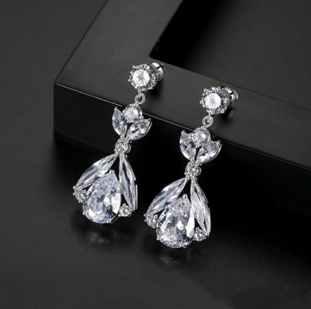 Swiss Zircon Dangle Earrings - Enumu