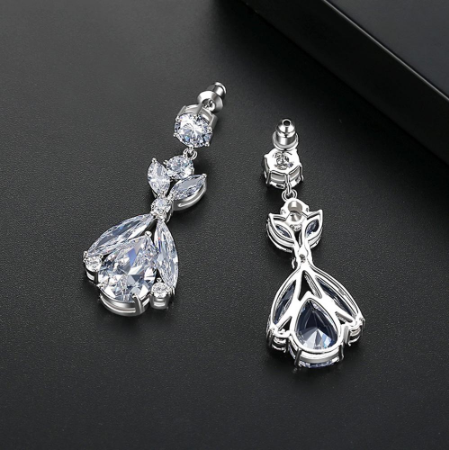 Swiss Zircon Dangle Earrings - Enumu