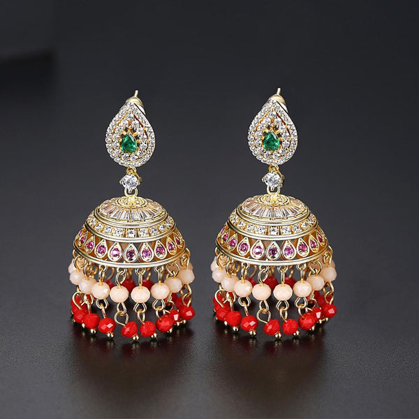 Multi Color Big Tassel Jhumkas - Enumu