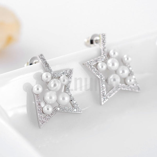 Open Star Pearl Studs - Enumu