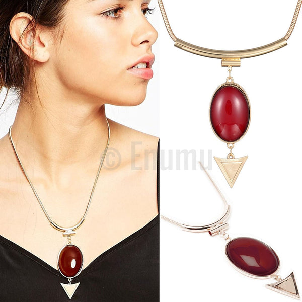 Huge Red Pendant with Chain - Enumu