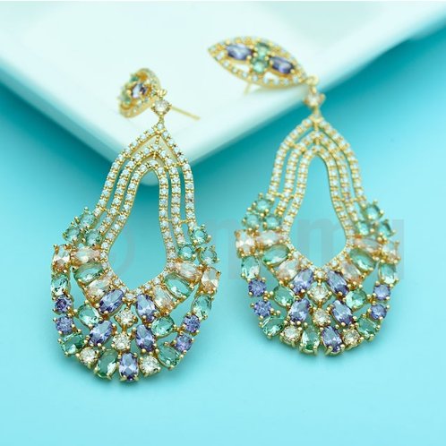 Multi Color Dangle Earrings - Enumu