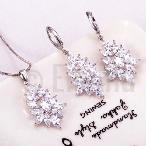 Swiss Zircon Necklace Set - Enumu