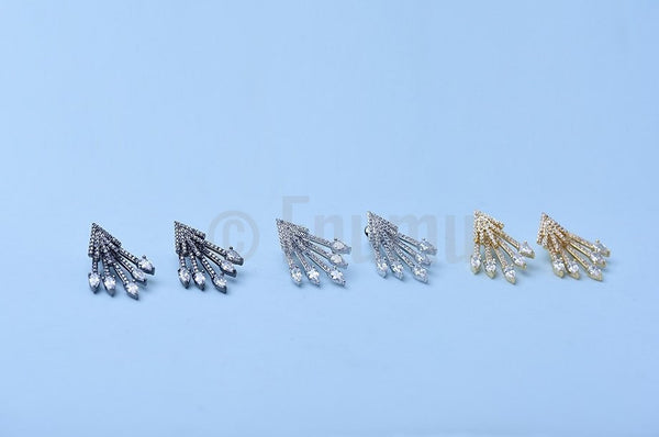 YGP Five Line Swiss CZ Studs - Enumu