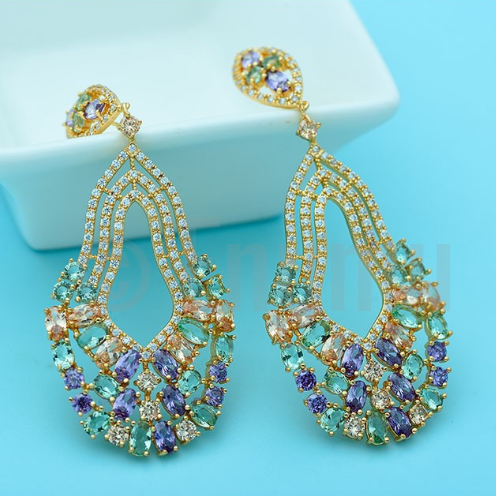 Multi Color Dangle Earrings - Enumu