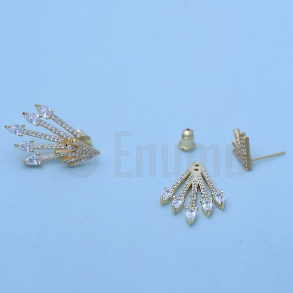 YGP Five Line Swiss CZ Studs - Enumu