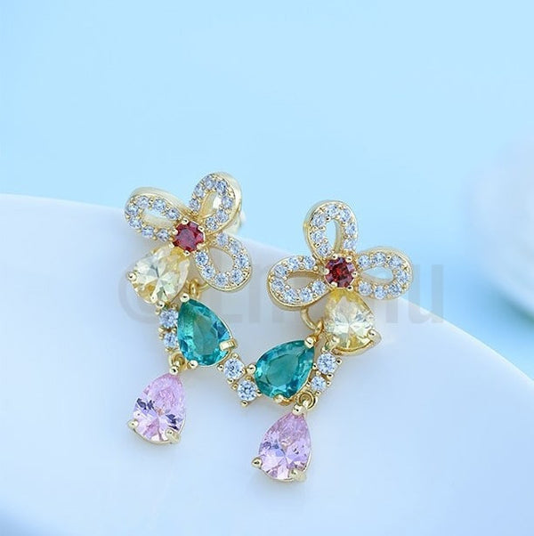 Multi Color Small Dangle Earrings - Enumu
