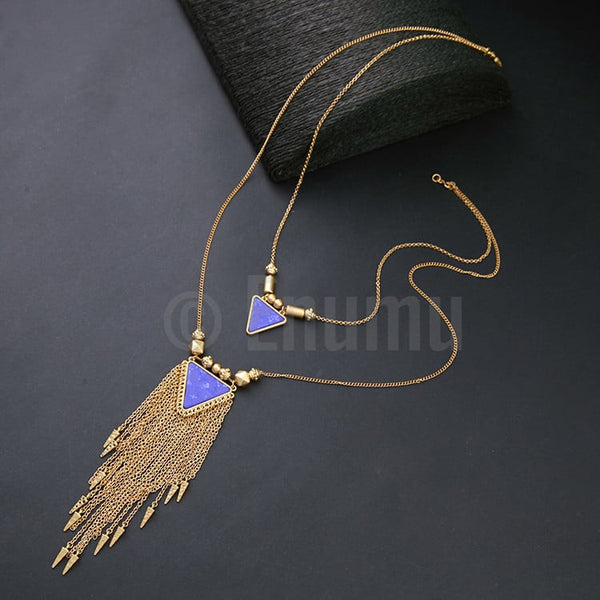Two Strand Triangular Pendant Necklace - Enumu