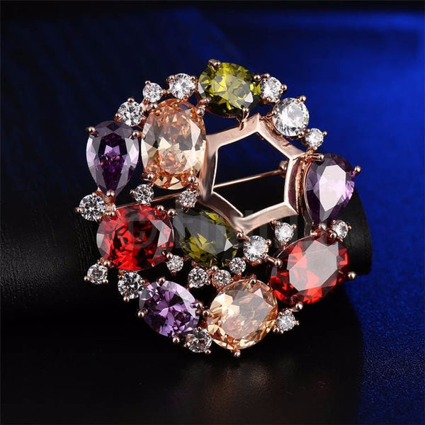 Multi Colour Brooch or Saree Pin - Enumu