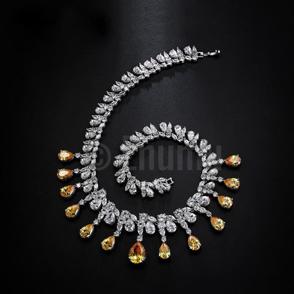 Yellow Citrine Necklace set - Enumu
