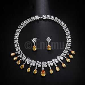 Yellow Citrine Necklace set - Enumu