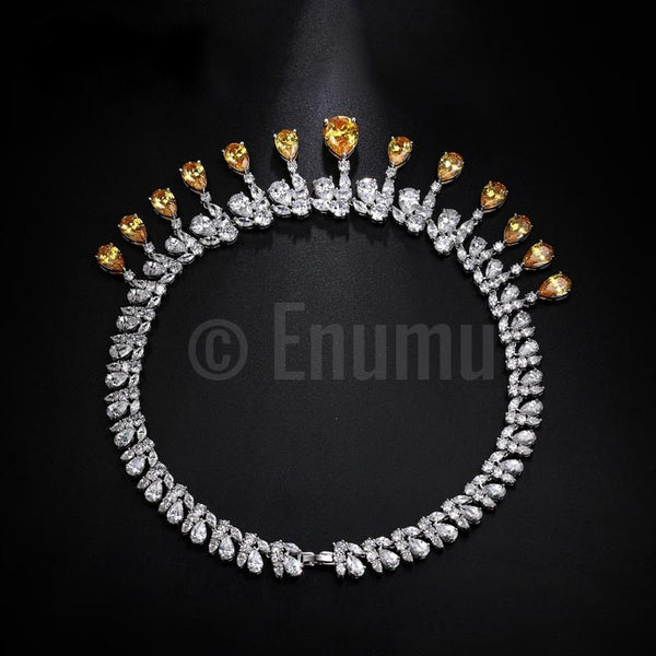 Yellow Citrine Necklace set - Enumu