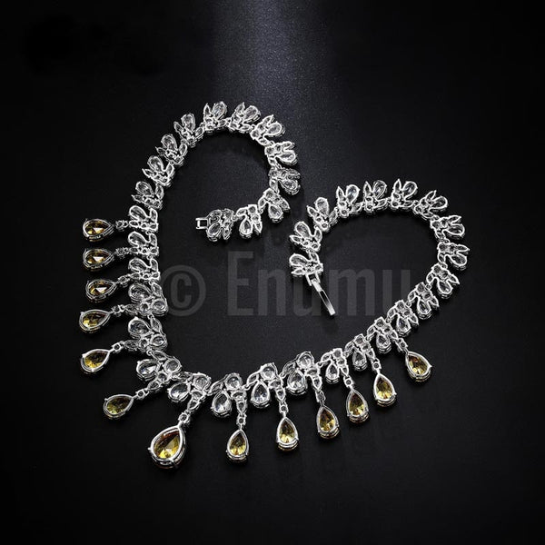 Yellow Citrine Necklace set - Enumu