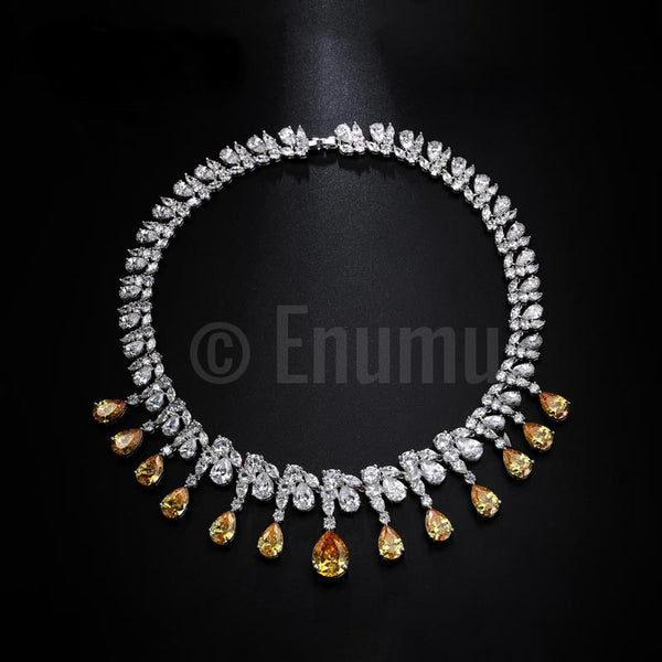 Yellow Citrine Necklace set - Enumu