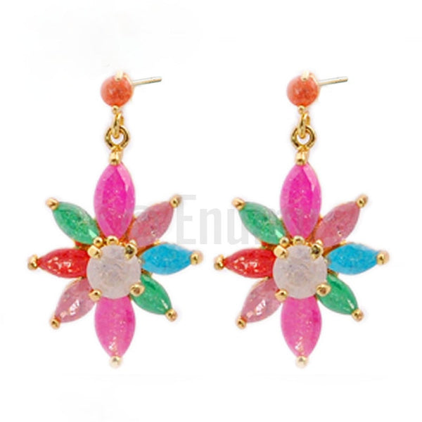 Multi Color Ice Shine Earrings - Enumu