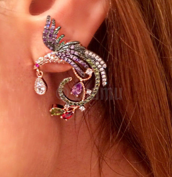 Designer Bird Super Big Stud Earrings - Enumu