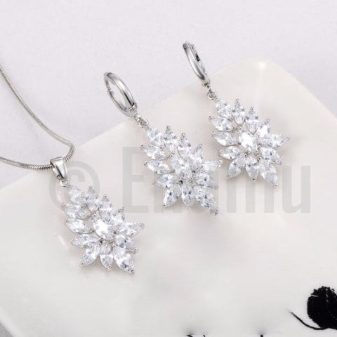 Swiss Zircon Necklace Set - Enumu