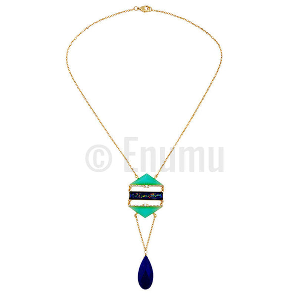 Green and Blue Necklace - Enumu
