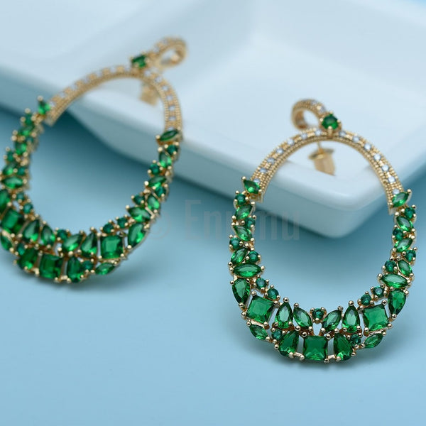 YGP Emerald Dangle Earrings - Enumu