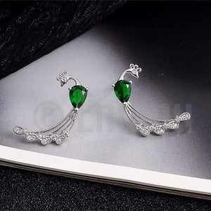 Emerald Peacock Small Studs - Enumu